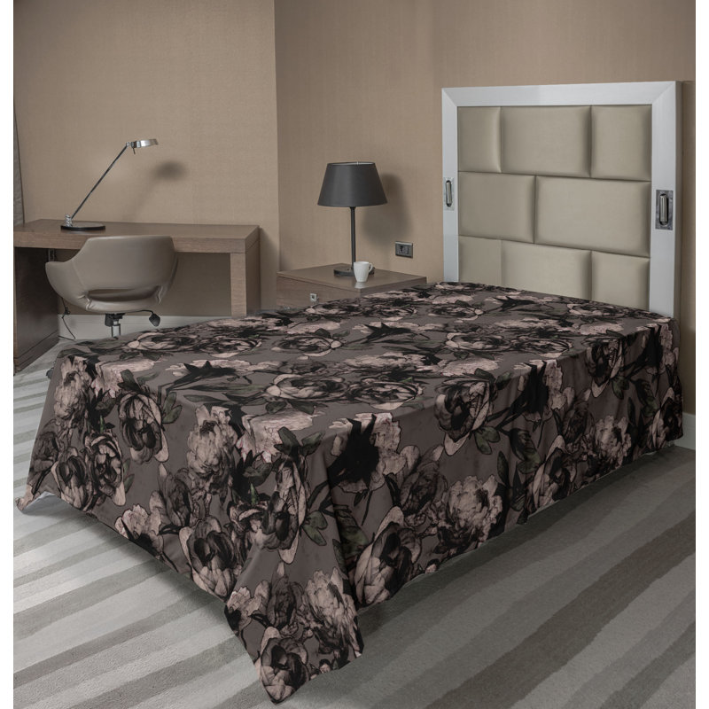 Ambesonne drap plat rétro rétro grunge terre terre terre d'ombre et brun foncé, Drap plat pour lit simple