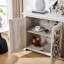 Armoire de rangement autoportante avec portes sculptées en acrylique et tablette réglable