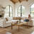 47" Sturdy Farmhouse Coffee Table with Woven Top, Extra Seating For Living Room，Corridor-117177856