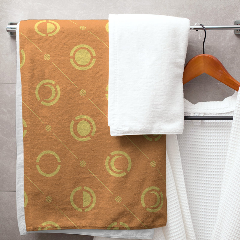 Serviette de bain Classic, Orange foncé / jaune