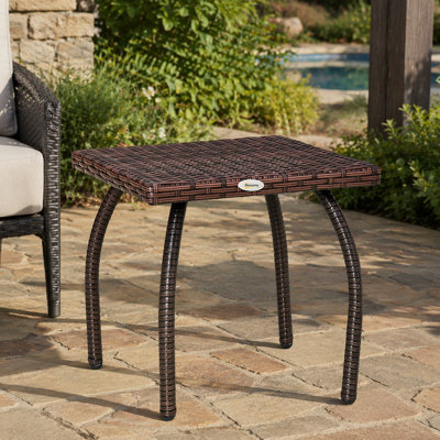 Table d'appoint d'extérieur en osier PE