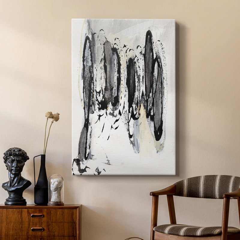 Grey Scribbles I -Custom Wrapped Gallery Cavas