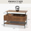 Table basse à plateau relevable avec rangement
