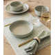 over&back Rimmed 12-Piece Semi Hand-Finished Stoneware Dinnerware Set, Service for 4