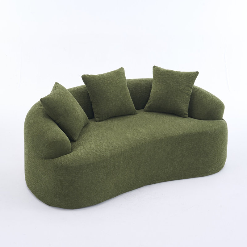 Canapé éponge incurvé Bony LY-025S, Vert antique