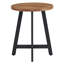 Ensemble de tables de bout - 2 tables d'appoint rondes industrielles avec dessus en panneau de fibres à densité moyenne et cadres en métal - pour le salon, la chambre à coucher ou le dortoir