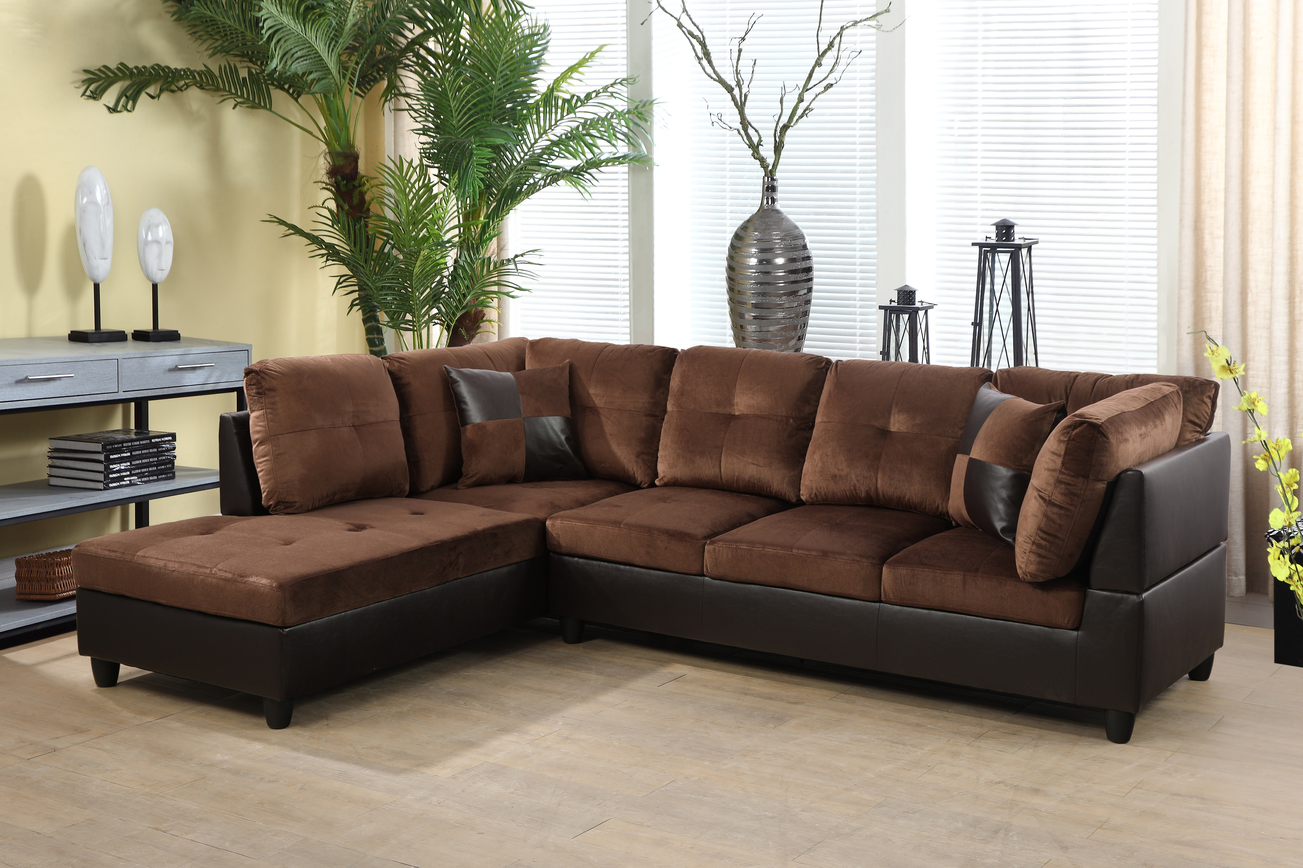 Other, Brown 2pc Sectional Couch Foot Rest