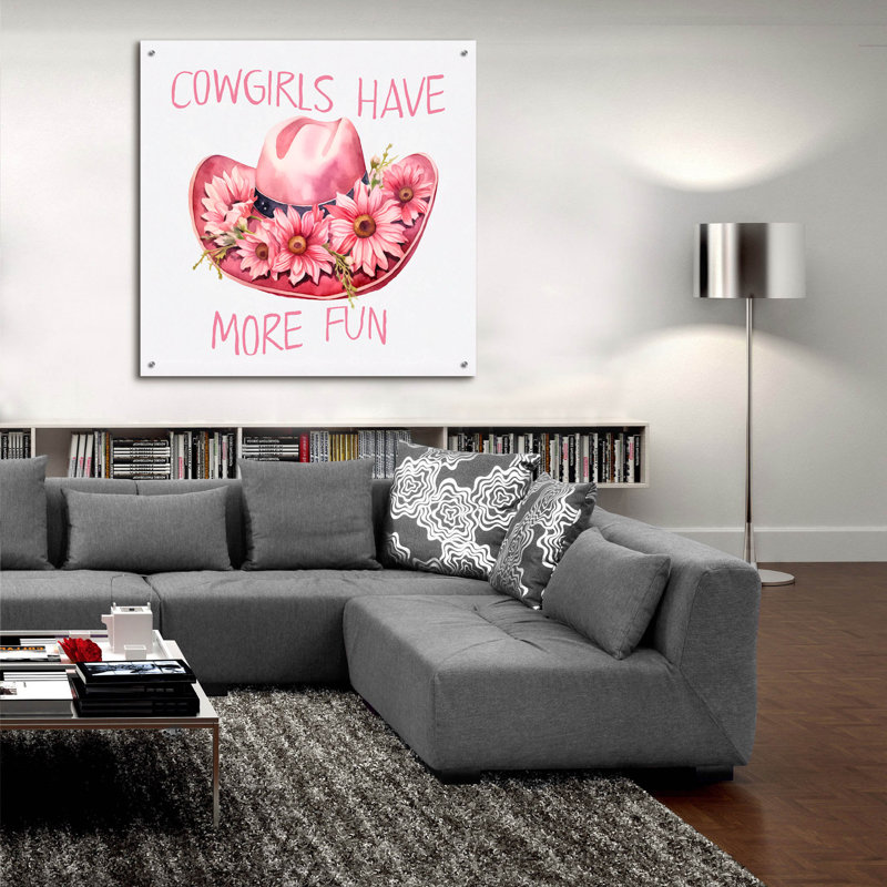  «Cowgirls Fun Hat» par Andrea Haase, art mural en verre acrylique, 36 po x 36 po, H 36 po x l 36 po