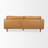 87.8" Genuine Leather Square Arm Sofa