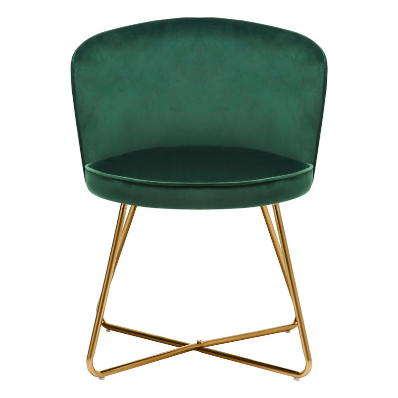 Velvet Barrel Chair, Dark Green Velvet
