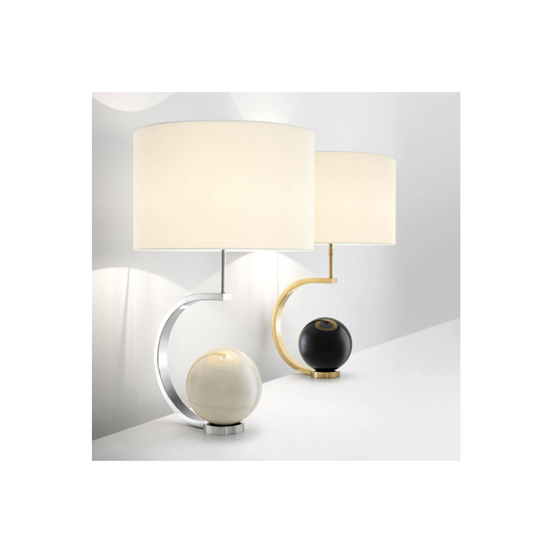 Luigi Table Lamp, Silver/White