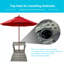 Table d'appoint en osier de rotin avec trou pour parasol, tablette de rangement à 2 niveaux pour l'extérieur, patio, jardin, cour arrière, gris mélangé-1572603888
