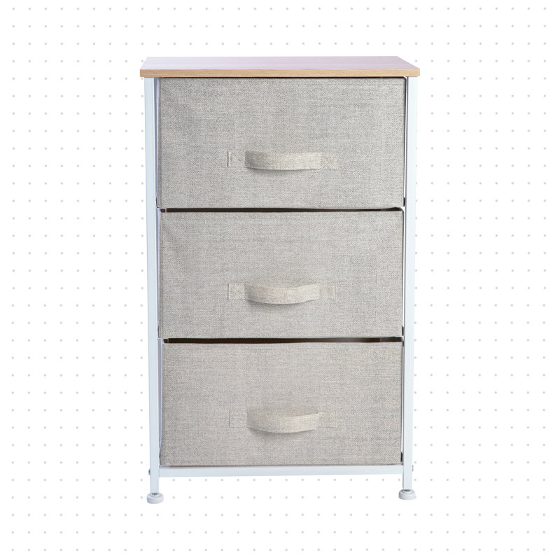 Commode de rangement à 3 tiroirs Flagg, Beige