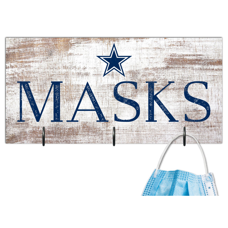 3 - Hook Wall Mounted Coat Rack, Dallas Cowboys