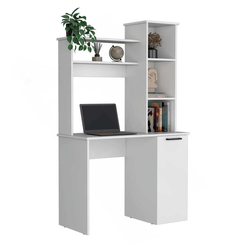 Computer Desk with Ample Work Surface Home Office Desk Standing Desk, White