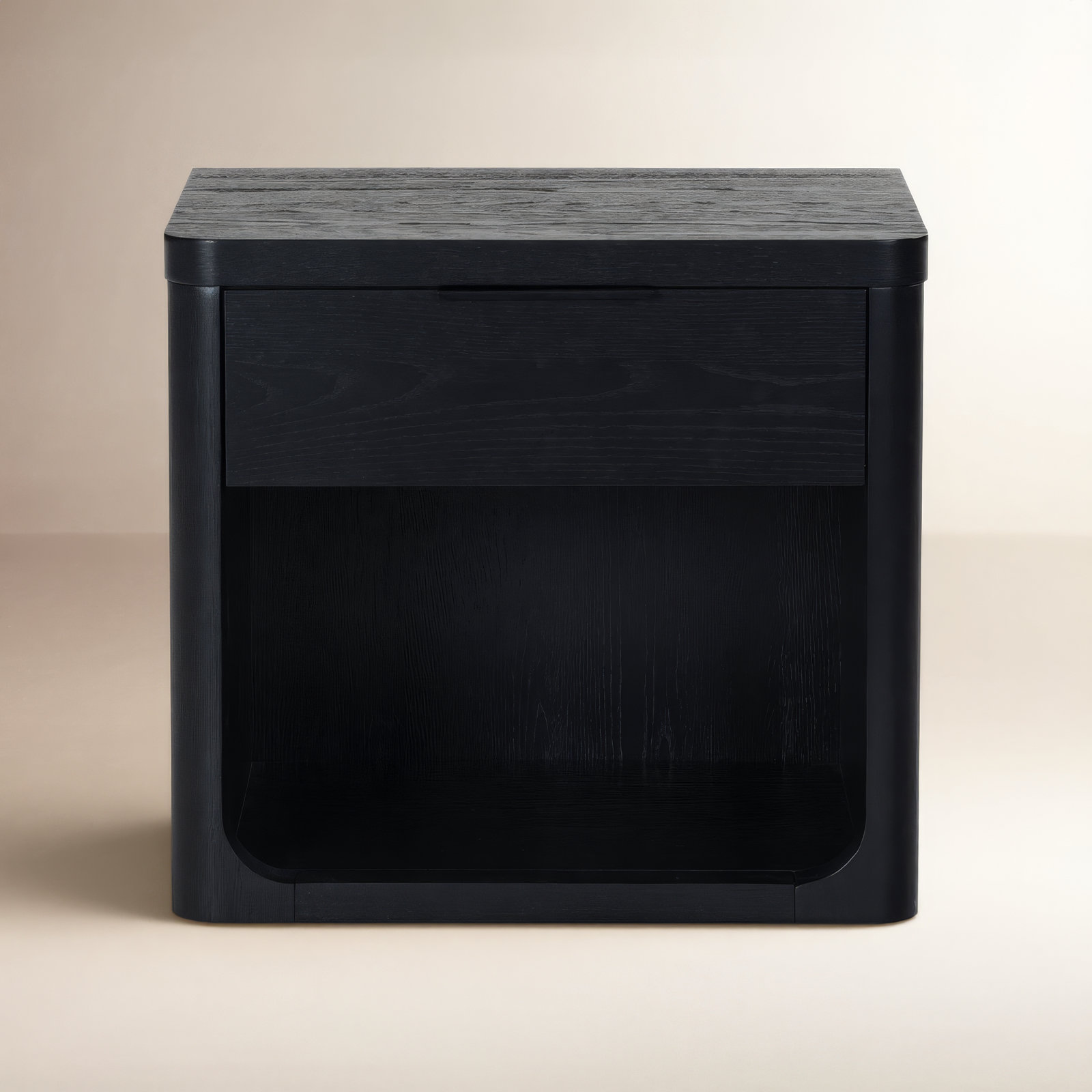 Altus 1 Drawer Wood Nightstand, Black