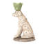 Porte-bougie en forme de chien en métal coulé peint