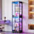 67.9'' H x17.7'' W Glass Curio Cabinet with Adjustable Glass Shelves, 6-Tier Display Cabinet  with RGB Lights-1907979180