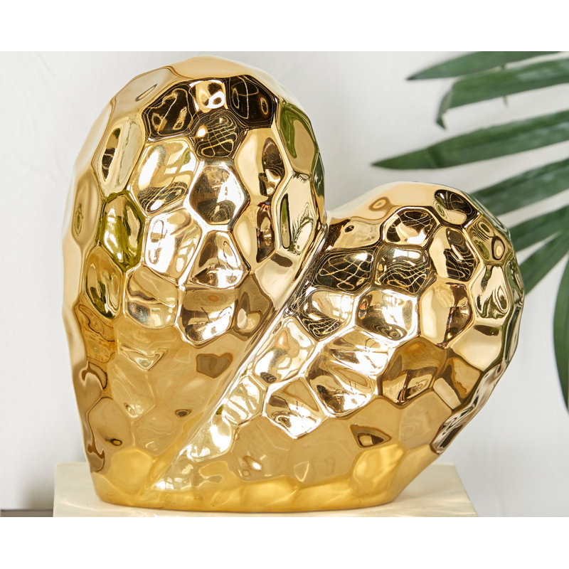 Sculpture en porcelaine Almera, Doré, H 7,75 po x l 4,05 po x P 7,95 po