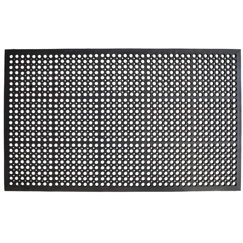 Rummond Open Circle Rubber 60 in. x 36 in. Non-Slip Outdoor Door Mat, 0.3" H x 60" L x 36" W