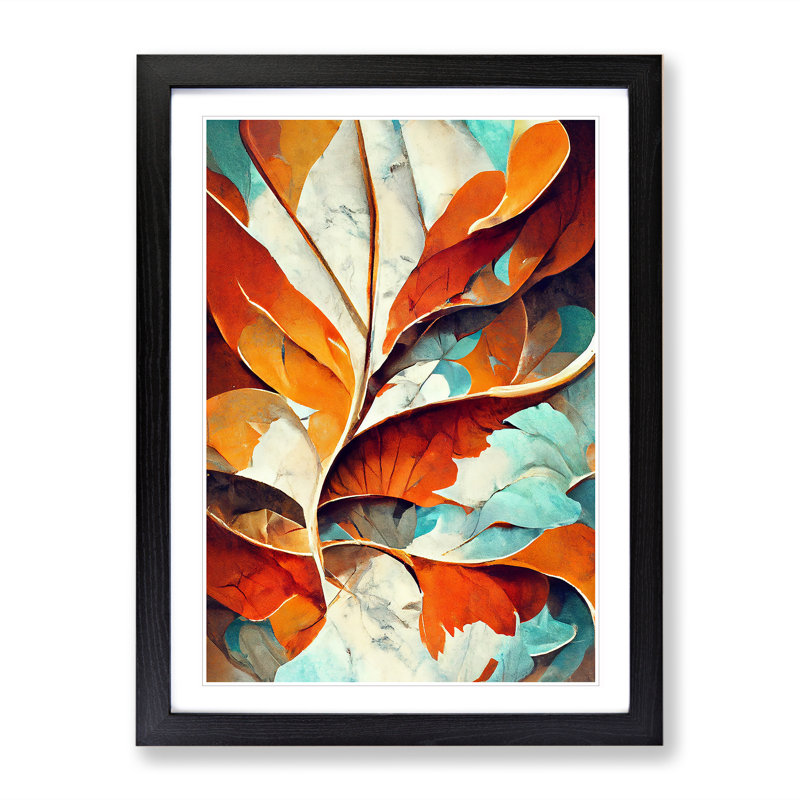 Leaf - Single Picture Frame Print, 64cm H x 46cm W x 2cm D, Black