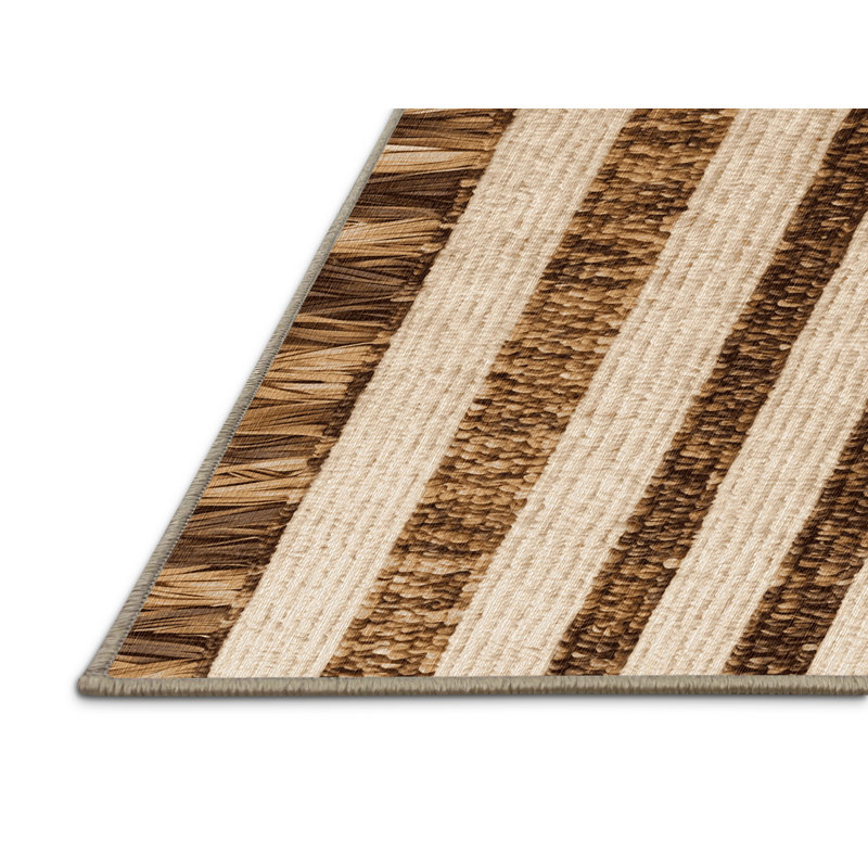 Washable Lauhala Weaving Hawaiian Area Rug, Round 3'