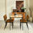 Hararat Modern 5-Piece Dining Set Rectangular Table Upholstered Chairs Industrial Style for Small Spaces Dining Room-199642554-199642552