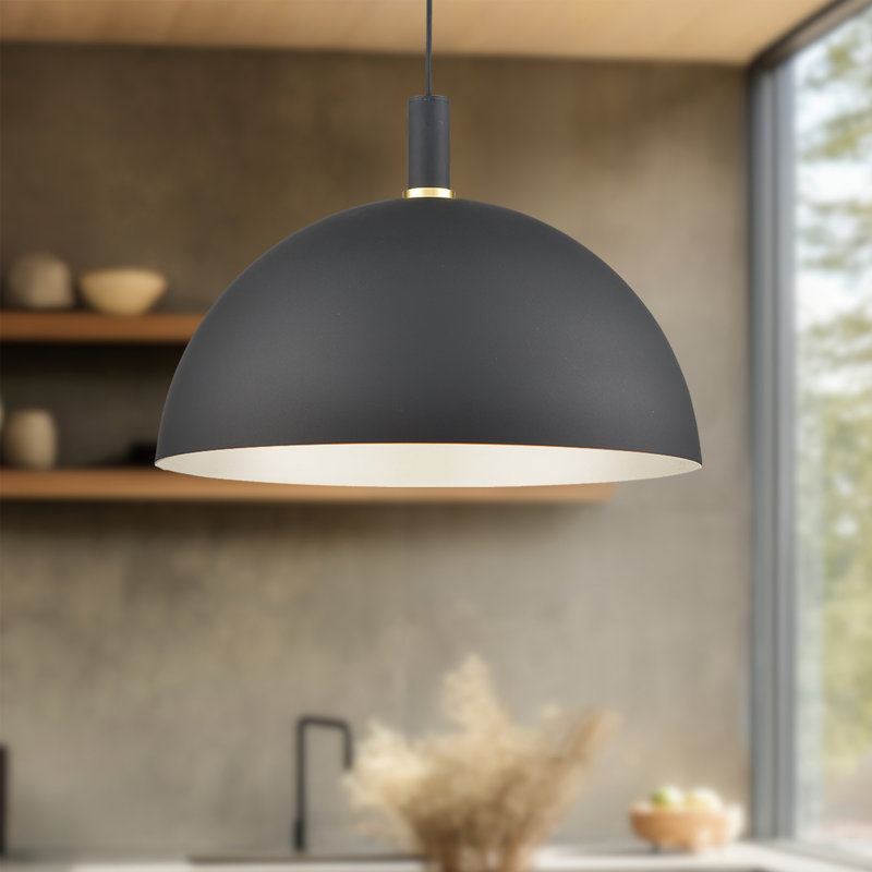 Archibald 1 - Light Single Pendant, Black, 16" H x 24" W x 24" D