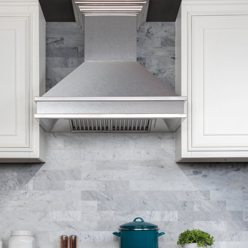 ZLINE 36" Designer Series Ducted Wall Mount Range Hood in Fingerprint Resistant Stainless Steel (8656S-36)