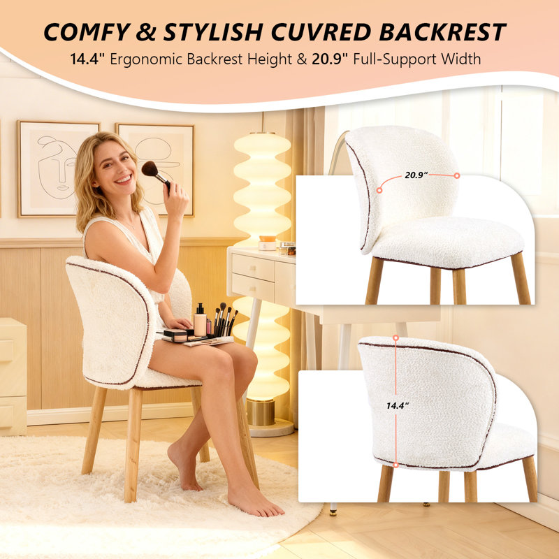 Chaise d'appoint moderne à dossier courbé, Blanc