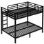Lit superposé double au-dessus en métal noir, solution peu encombrante, sommeil silencieux, conception avec rails latéraux et lit facile à installer en noir-1891688048-1891688055