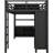 Full Size Metal Loft Bed With Wardrobe And Desk, Black, Storage For Teens Adults Black Size,-50488085-50488084