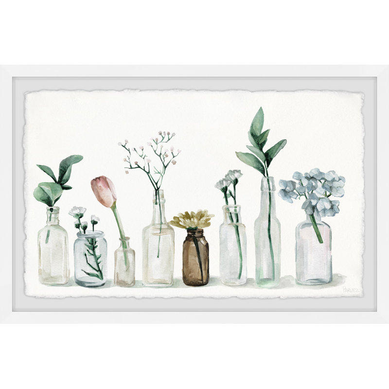 Single Stem by Parvez Taj - Single Picture Frame Painting, 38 cm H x 45 cm W