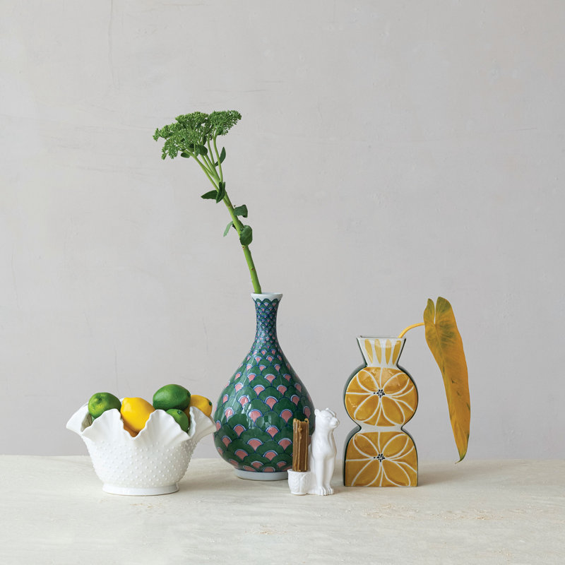 Vase en grès peint à la main avec motif