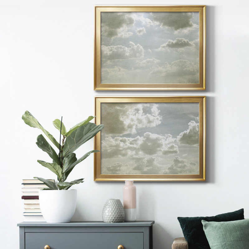 Sky Scrapers III - ensemble de 2 reproductions de cadres photo, H 24,5 po x l 37 po x P 1 po, Or