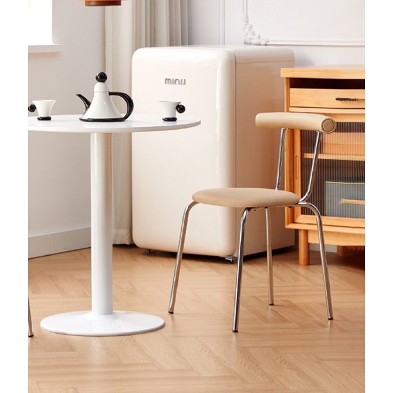 Chaises de salle à manger pliables en cuir de style moderne, Beige