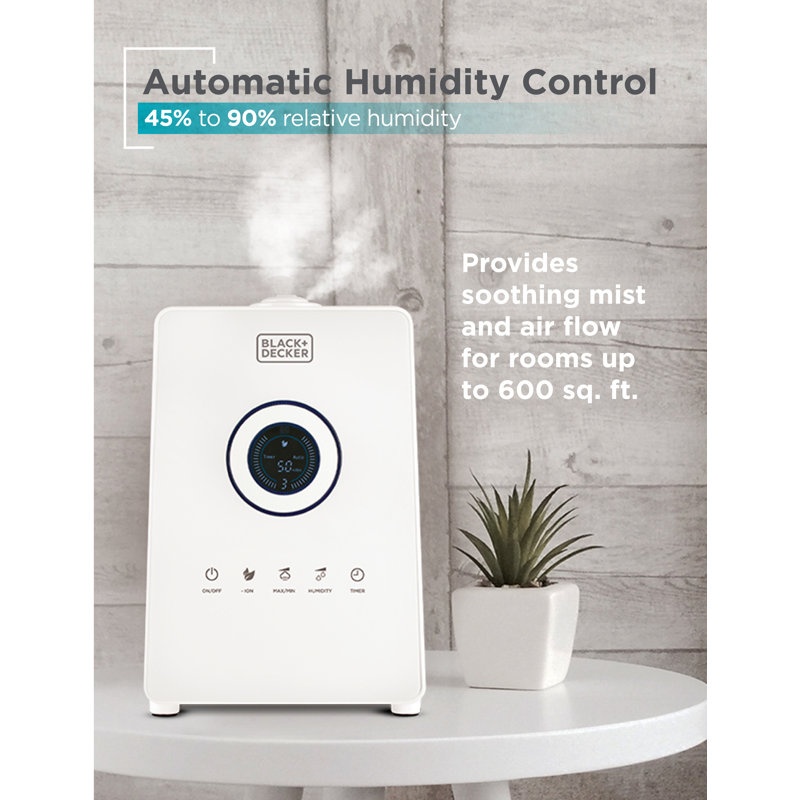 White Ultrasonic Humidifier with Remote and Digital Touch Panel