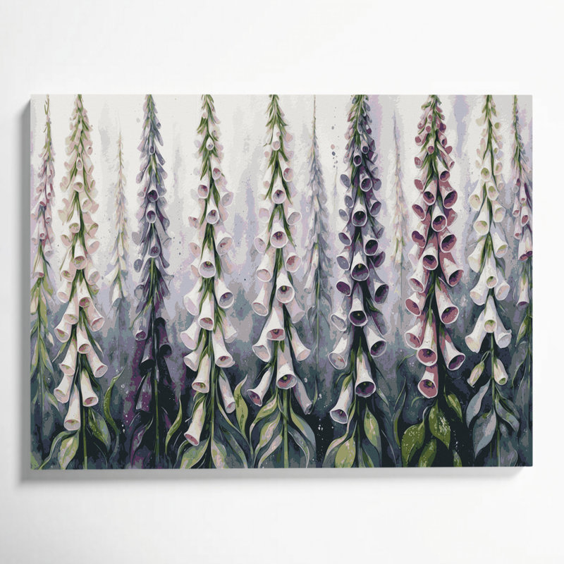 Art mural sur toile Botanical Foxglove, H 12 po x l 18 po