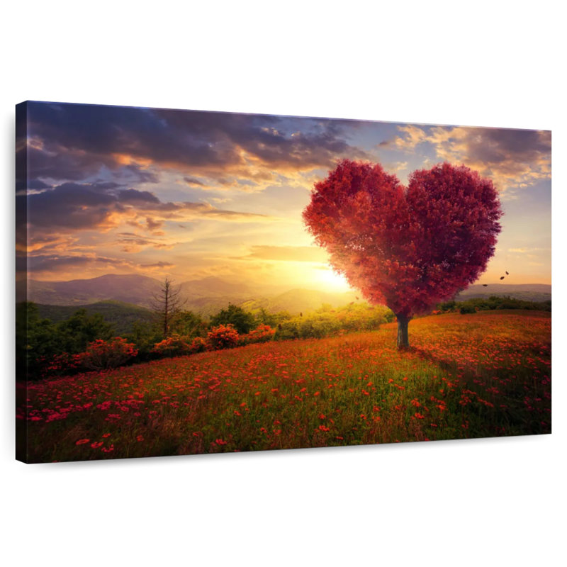 Harnek Heart Shaped Red Tree, 32" H x 48" W