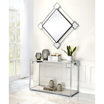 Hohenstein 44'' Glass Top Console Table