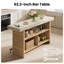 Table de bar 62,2 "à hauteur de comptoir rectangulaire avec rangement, unité de bureau personnel avec repose-pieds en métal