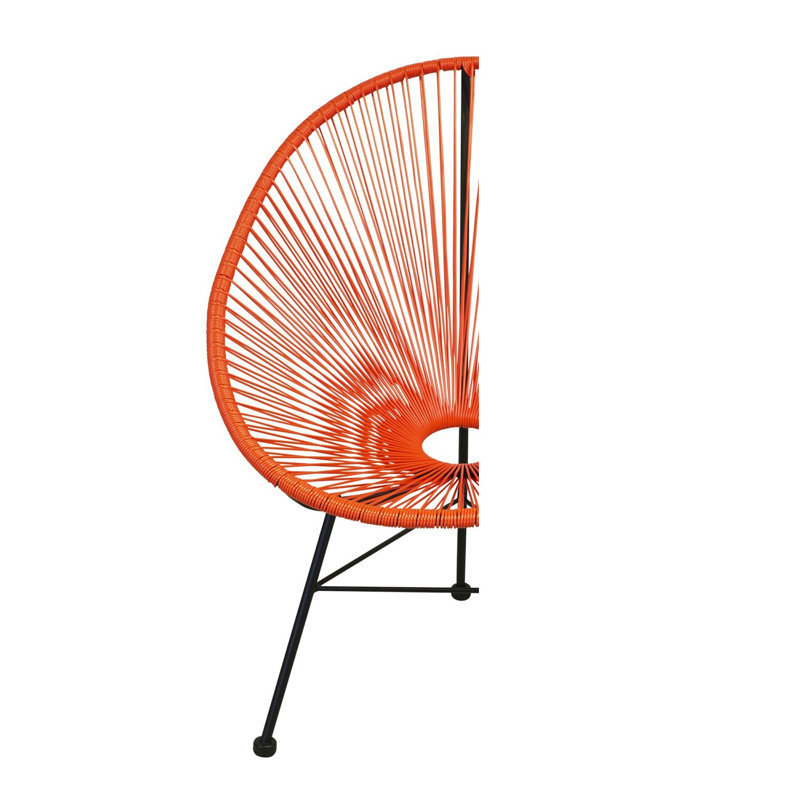 Chaise Acapulco, Orange / cadre noir