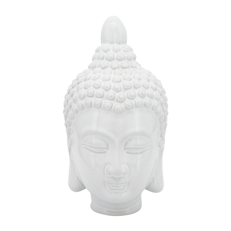 10 po Statue de tête de Bouddha, sculpture contemporaine en céramique, décoration de Bouddha pour la maison, le bureau et le yoga