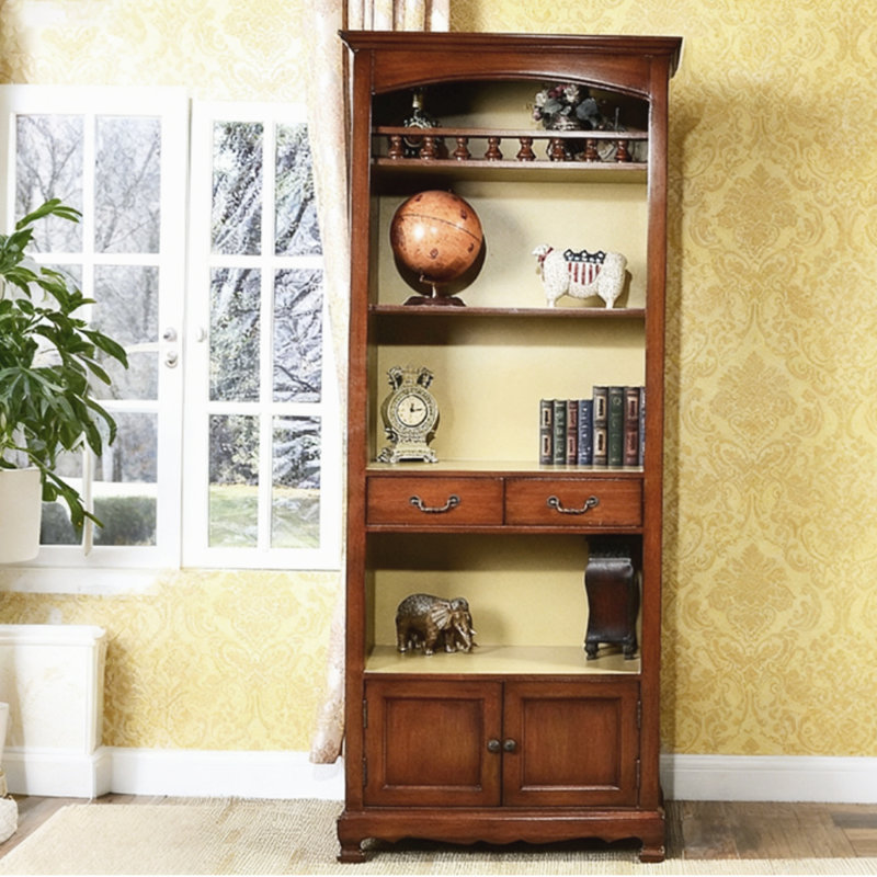 Modern Brown Solid Wood China Cabinet, Brown