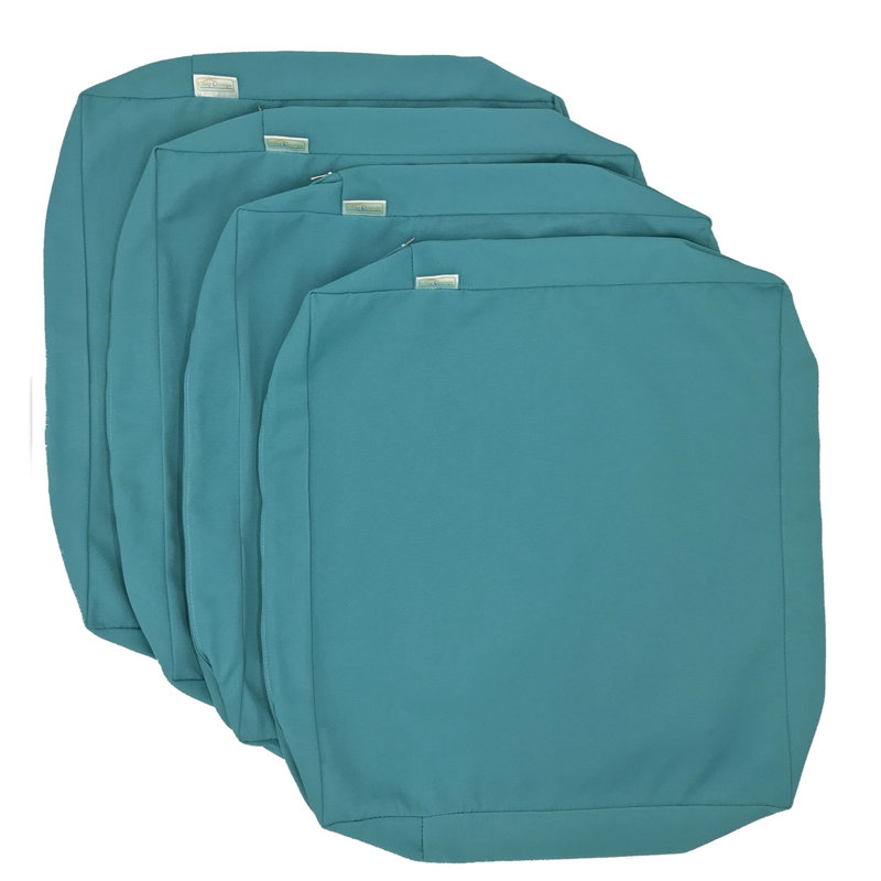 Outdoor 4'' Cushion Cover, Serenity Teal, 20" W x 18" D