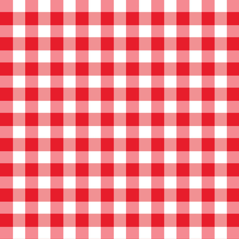 Gingham Pattern Tailored Bed Skirt 15" Drop Length, Twin XL, Red