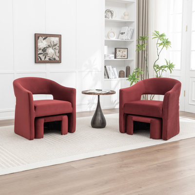 Fauteuil demi-tonneau rembourré avec repose-pieds