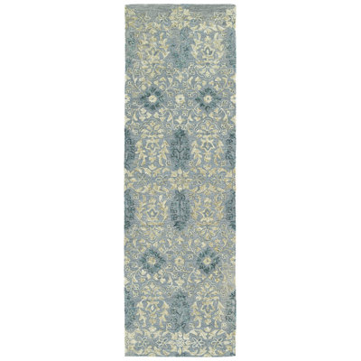 Brienne Floral Hand-Tufted Wool Gray Area Rug -  Alcott HillÂ®, 178B6AC05D6D4D3F8AF1D0464726F819