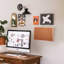 Tableau d'affichage en liège avec cadre en bois de pin Office Works, panneau de liège mural polyvalent, idéal pour le bureau, la salle de classe et la maison, beige classique, 12 po x 18 po