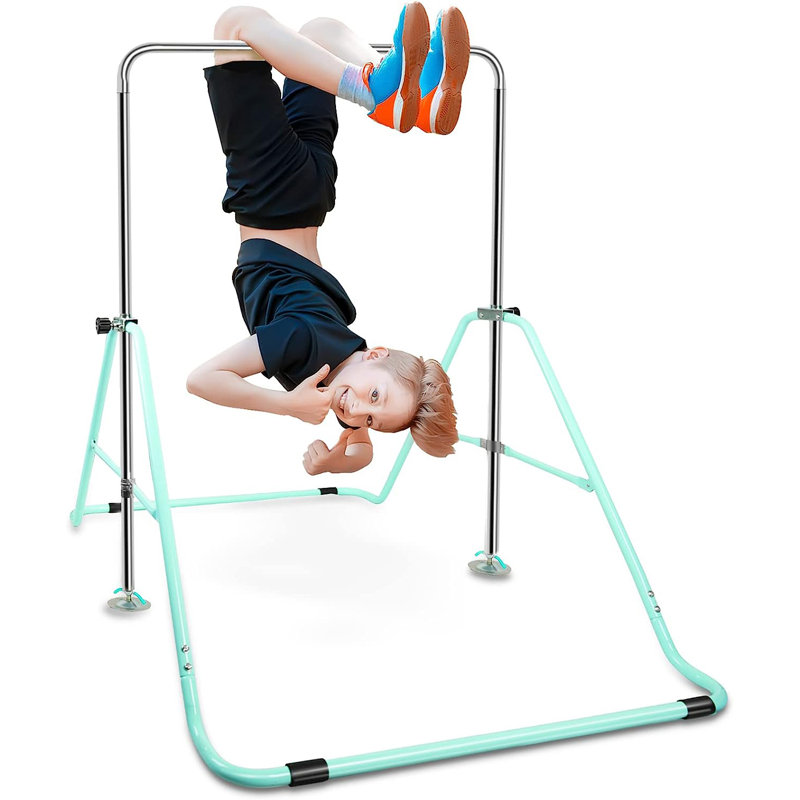 Expandable Gymnastics Bars for Kids, Swing Set for Home Training, Green